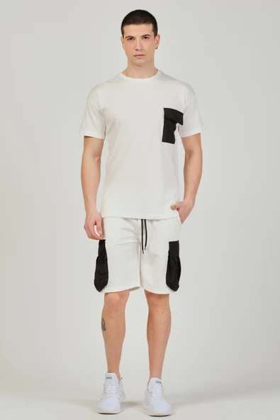 Erkek Şort T-Shirt Cepli Eşofman Takımı - 7