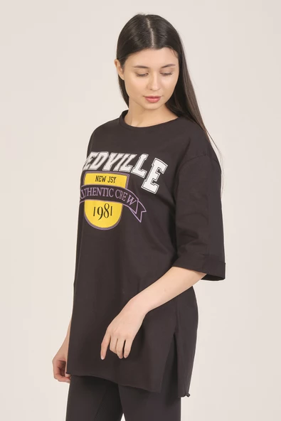 Baskılı Duble Kol Tshirt - 4