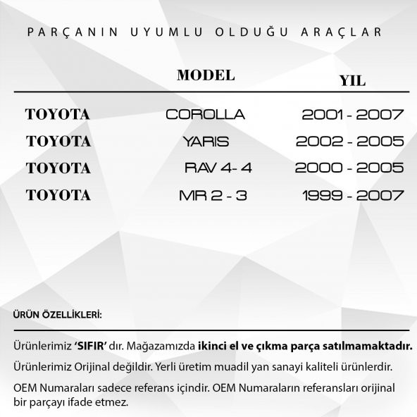 Toyota Yaris,Corolla,RAV4,Estima Airbag Zemberek 84306-52050 - 2