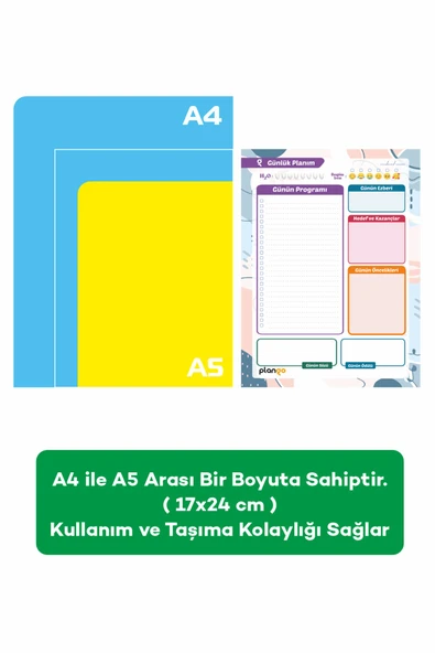 Günlük Planlayıcı - Daily Planner - Ders Çalışma Planlayıcı - Planlama Defteri - 3
