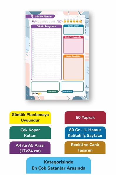Günlük Planlayıcı - Daily Planner - Ders Çalışma Planlayıcı - Planlama Defteri - 2