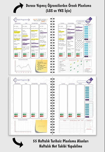 Plango Planlama Defteri TYT - AYT - LGS - KPSS Sınav Planlama Defteri - 2