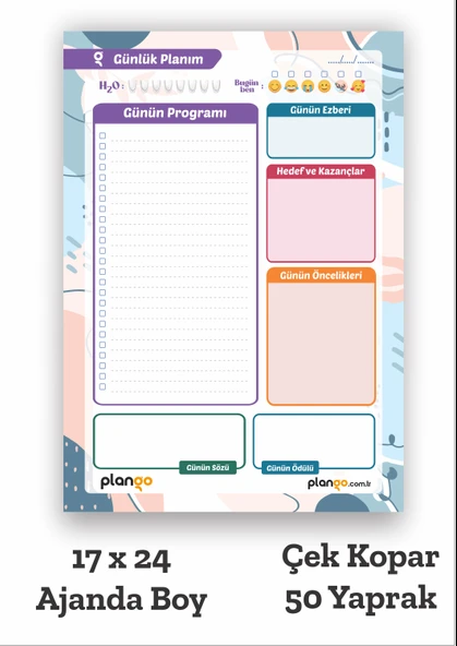 Günlük Planlayıcı - Daily Planner - Ders Çalışma Planlayıcı - Planlama Defteri