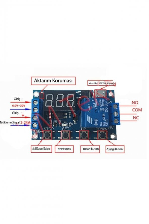 Dijital Zaman Ayarlı Röle Zaman Modülü Zaman Tetiklemeli Röle - Resim 8