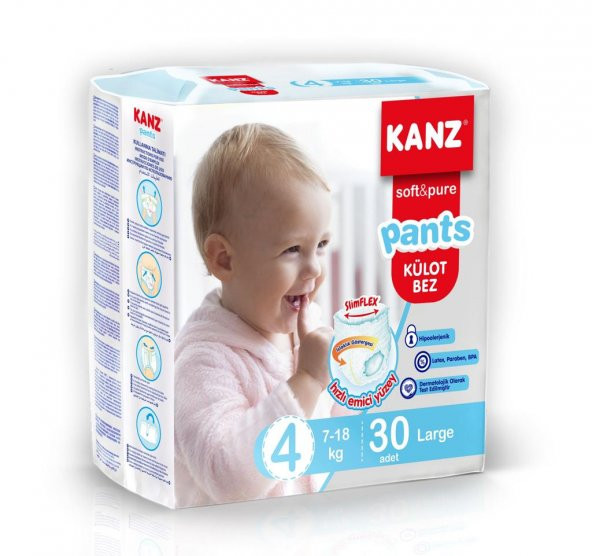 Kanz Kanz Bebek Külot Bezi 7-18 KG 4 Large 30lu