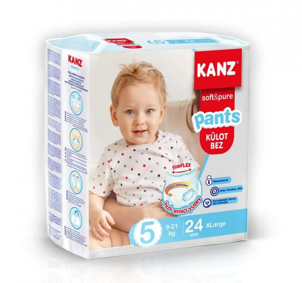 Kanz Kanz Bebek Külot Bezi 9-21 KG 5 XLarge 24lü