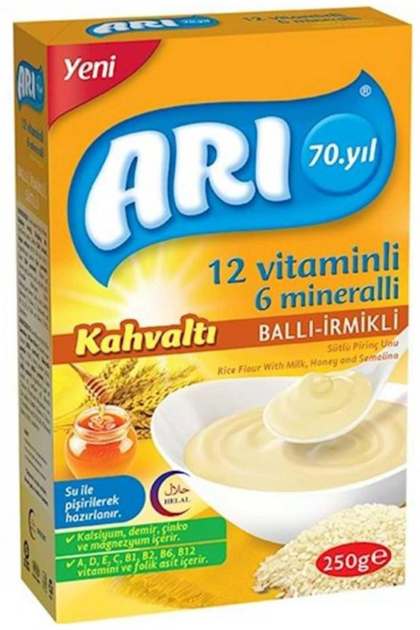 Arı Mama Arı Sütlü Pirinç Unu 250 gr Ballı Irmikli 8696540185103