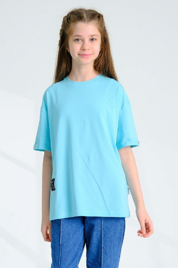 Kız Çocuk Oversize Basic T-Shirt