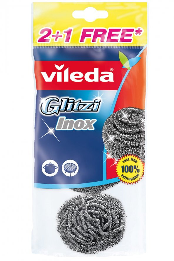 Vileda Vileda Glitzi Inox Çelik 2+1 3lü Paket İÇİ    1 PAKET