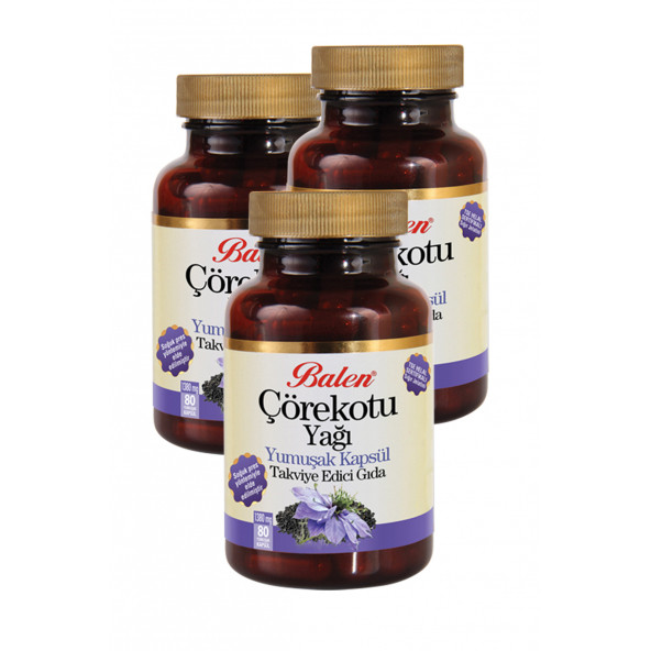 3 Kutu Balen Çörekotu Yağı Kapsülü Çörek Otu 80 Kapsül x 1380 Mg Soğuk Pres ürün görseli