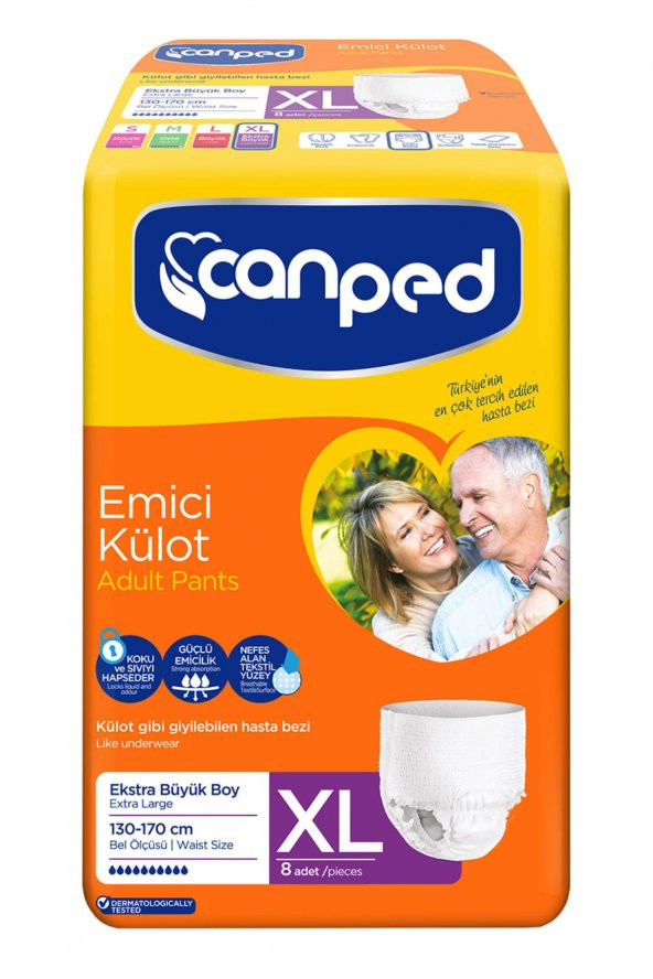 Canped Emici Külot Büyük Boy Hasta Bezi 8li XL