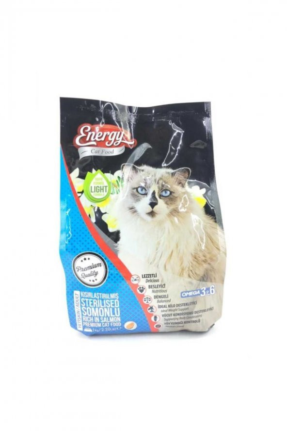 Energy Energy Kısırlaştırılmış Yetişkin Kedi Kuru Mama 1kg Somonlu