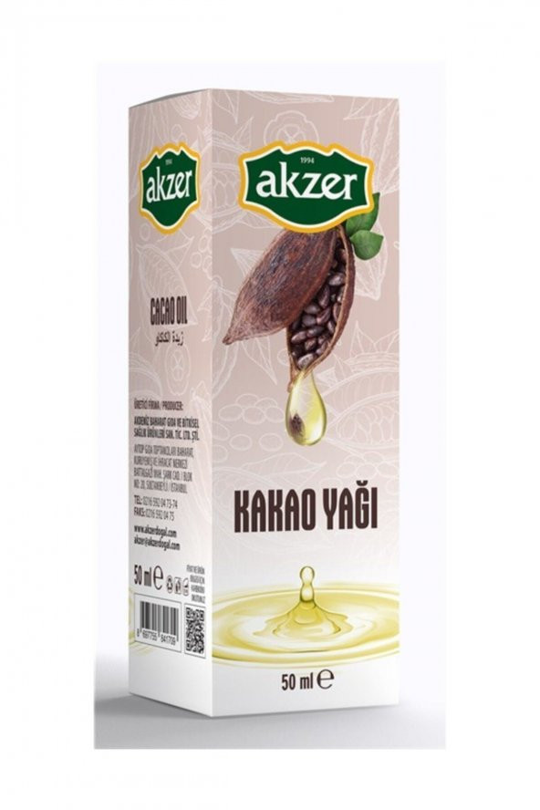 Akzer Kakao Yağı (Katı) 50 ml.