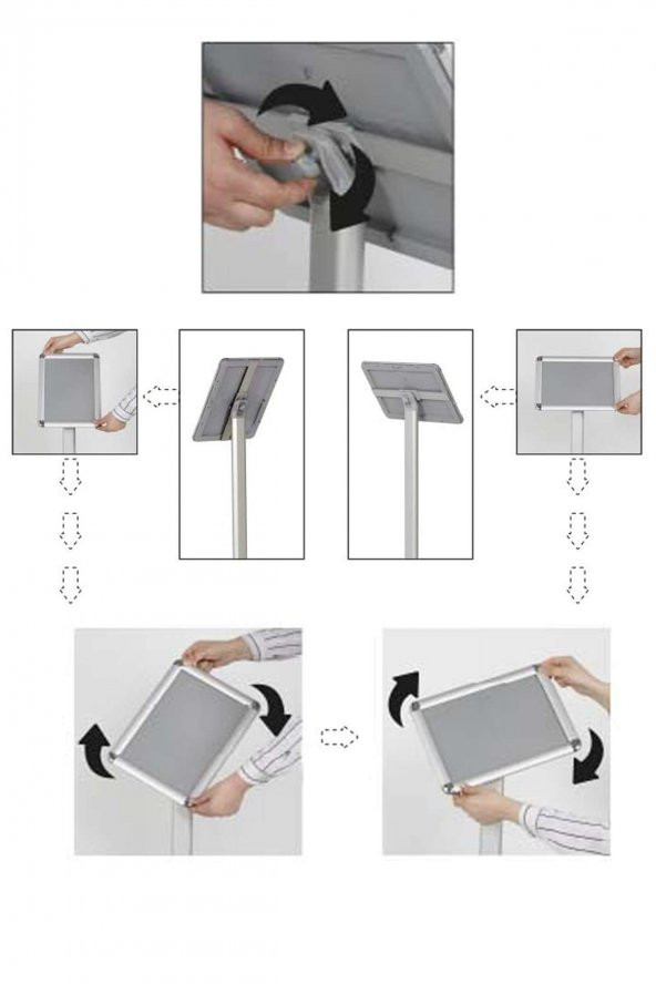 Ayaklı A4 Evrak Poster Menu Tutucu Yönlendirme Panosu Yatay-Dikey - 4