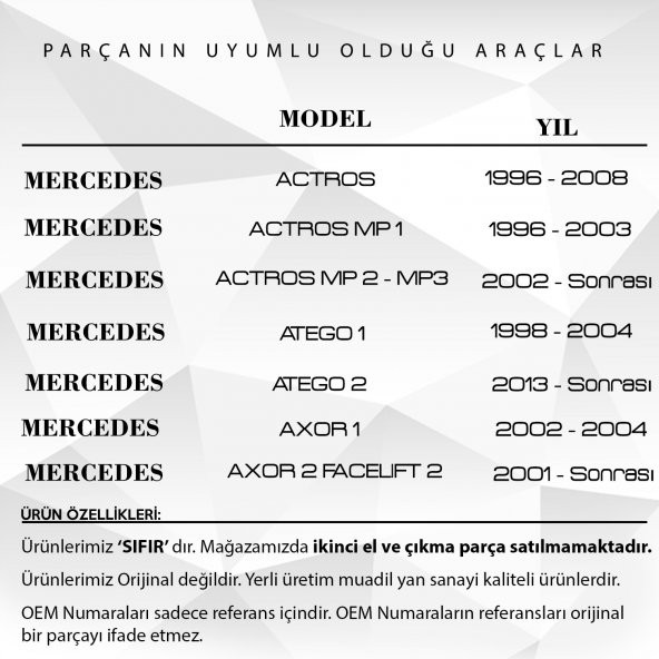 5 Adet Mercedes Axor, Atego, Actros için Kapı Kilit Motoru 24V - 2