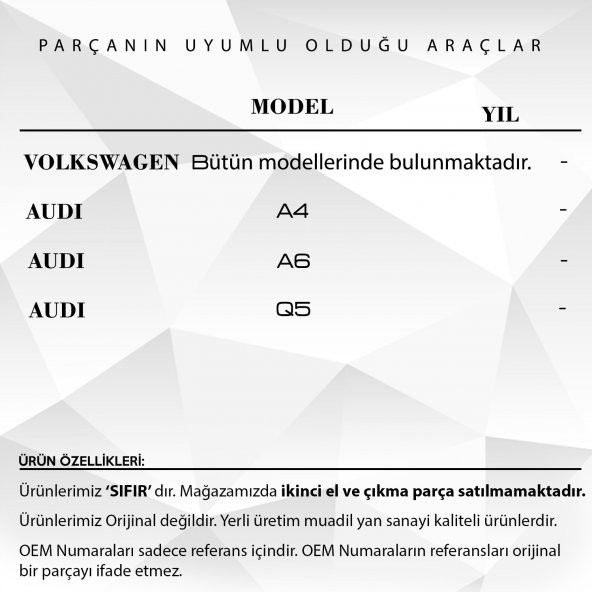 Volkswagen, Audi (A4 A6 Q5) için Araba Kapı Kilit Motoru - 2