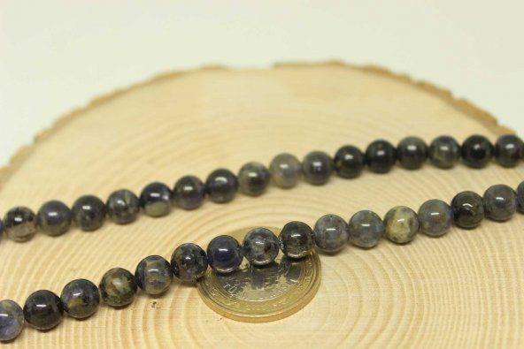 Su Safiri (İyolit) Taşı 8mm/adet ürün görseli 1