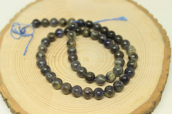 Su Safiri (İyolit) Taşı 8mm/adet - Resim 2