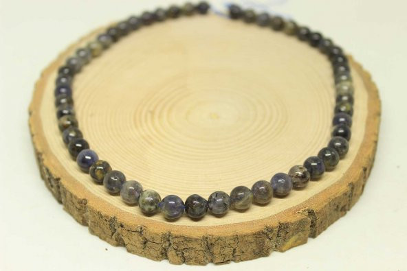 Su Safiri (İyolit) Taşı 8mm/adet - Resim 3