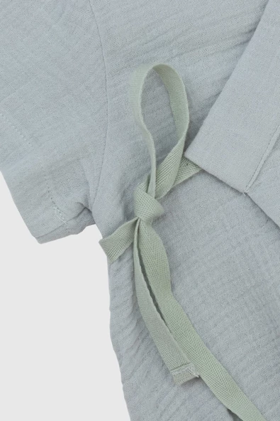 Müslin Kısa Kimono Tulum Sis Grisi - 3