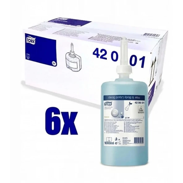 Tork Saç ve Vücut Sıvı Sabun Premium 1 Litre x 6 Adet (420601) - 3