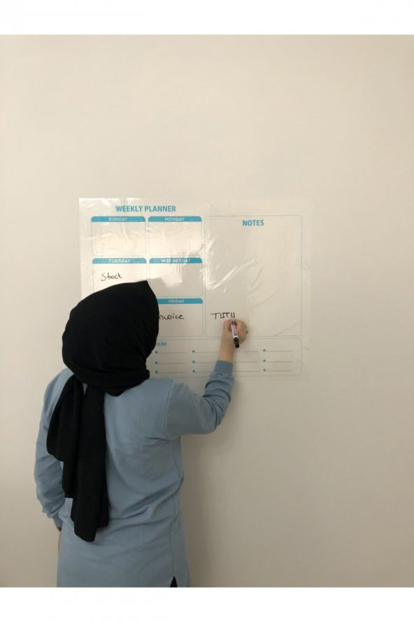 Weekly Planner Haftalık Planlayıcı Takvim Yazı Tahtası Akıllı Kağıt Tahta + Kalem 72x60 cm - 4