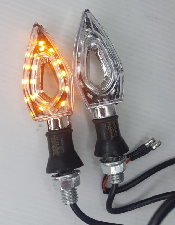 RT-072 LED SİNYAL [SARI IŞIK] [TAKIM] KROM - E BELGELİ