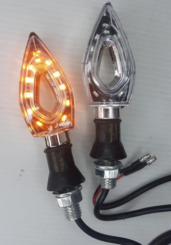 RT-072 LED SİNYAL [SARI IŞIK] [TAKIM] KROM - E BELGELİ - 2