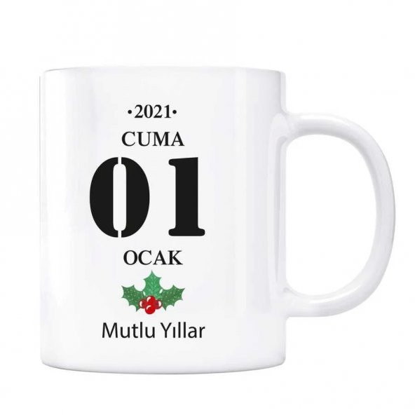 Yeni Yıl Kupa Bardak - Maarif Takvimli Kokina Çiçekli