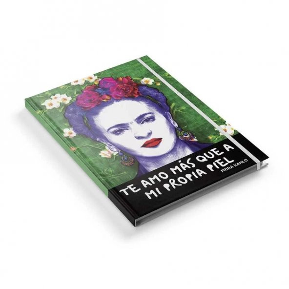 Frida Kahlo Defter - A5 Boy Yeşil Zeminli