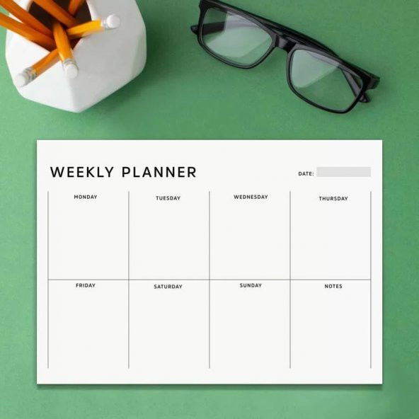 Haftalık Planlama Not Defteri Simple Weekly Planner