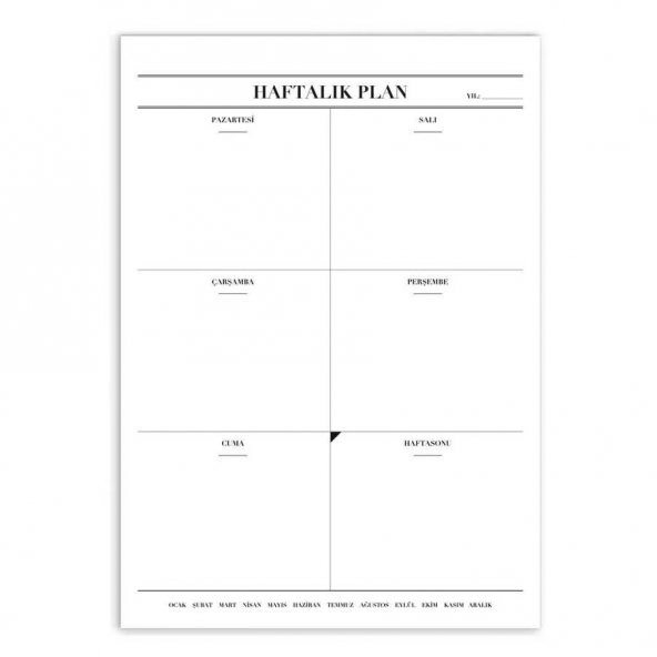 Haftalık Planlayıcı Defter - Weekly Planner - 2