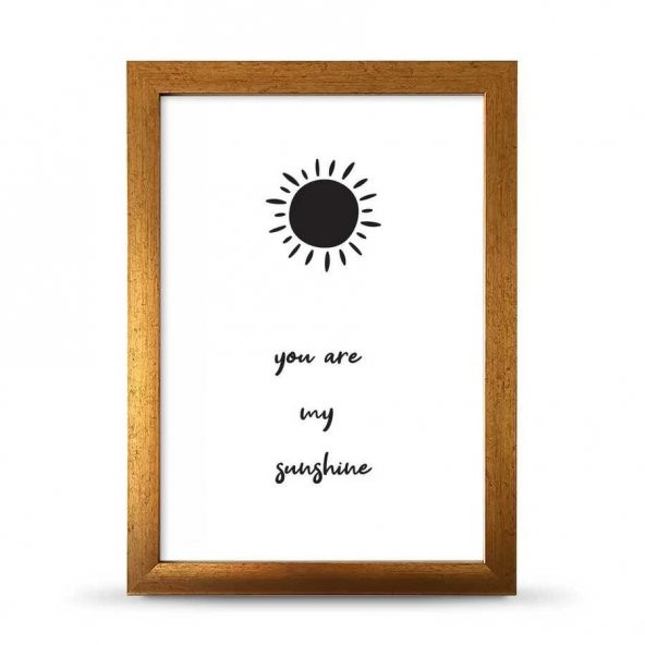 You Are Sunshine Sen Gün Işığımsın Çerçeveli Afiş Poster - 21x30 cm A4 Boy - 4