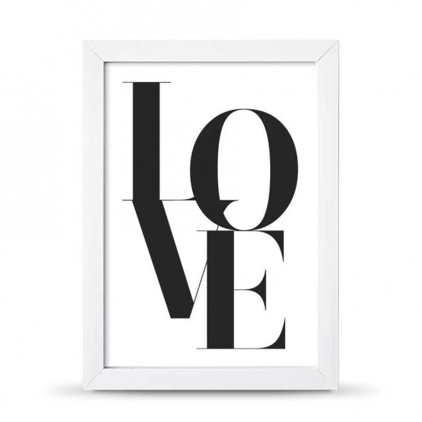 Love Aşk Çerçeveli Afiş Poster - 21x30 cm A4 Boy
