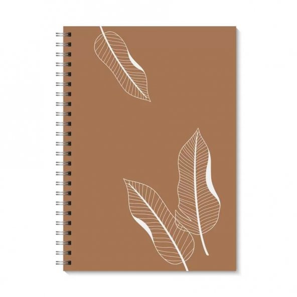 Üçlü Yaprak Kahverengi A5 Spiralli Defter - 3