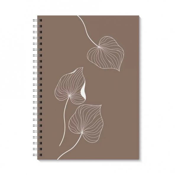 Üçlü Yaprak Kahverengi A5 Spiralli Defter - 4