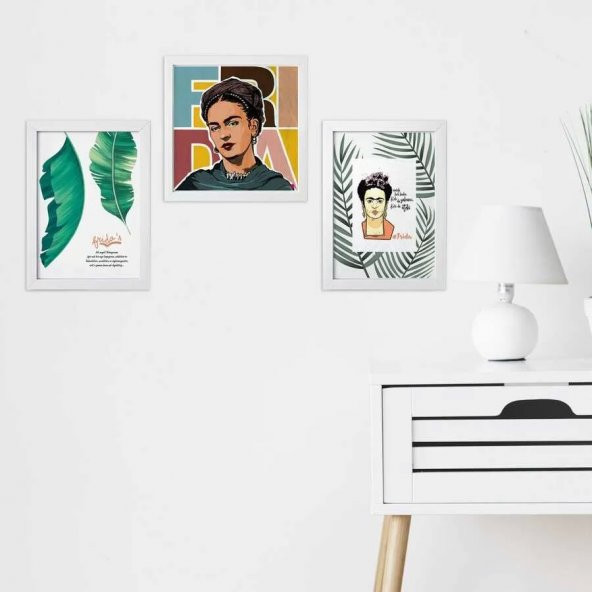 Frida Kahlo 3 lü Çerçeve - Aşk Mıydı