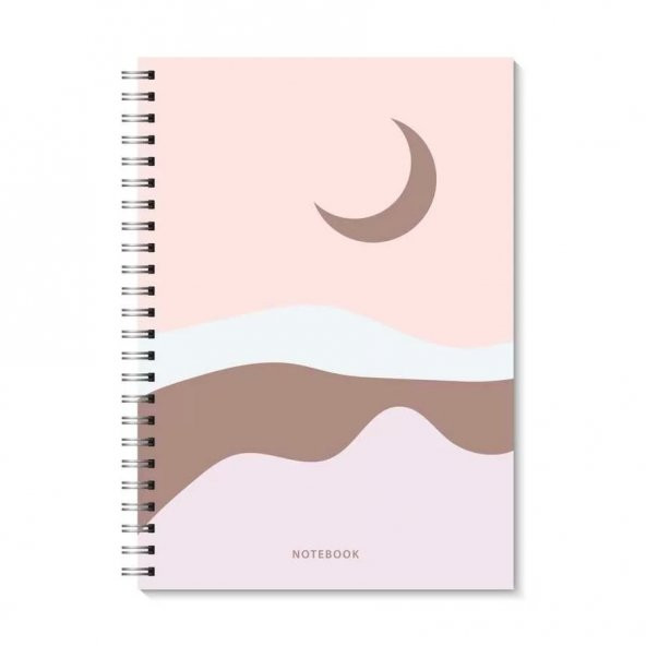 Soyut Boho Manzara Spiralli Üçlü A5 Defter - 4