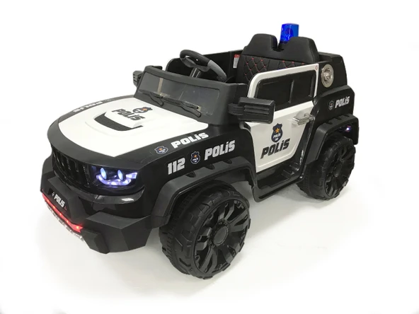 Akar Polis İznik 12V Çift Kişilik Uzaktan Kumandalı Akülü Araba Siyah