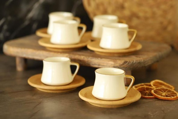 Bambum Rumeli - 6 Kişilik Kahve Fincan Takımı Yaldızlı - 2