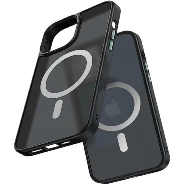 Mcdodo İphone 14 Pro Uyumlu Mat Siyah Magsafe Kılıf PC-3102