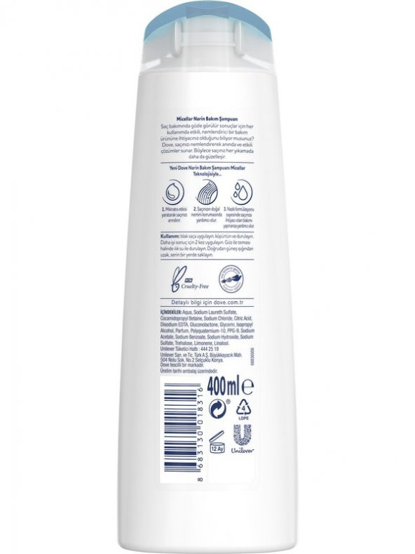 Dove Saç Bakım Şampuanı Narin Bakım Hassas Ince Telli Saçlar Için 400 Ml - 3