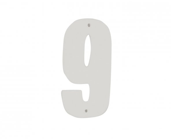 Kapı Numarası | Seramik Bisküvi Boyanabilir Obje - 9 Numara (Ham Ürün) ürün görseli