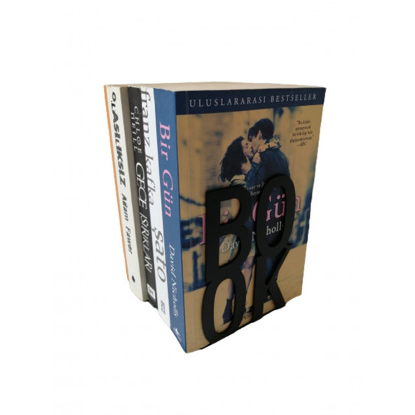 RİSİNGMABER Dekoratif Book Yazı Tasarımlı Kitap Tutucu Desteği Mat Siyah.(KİTAP AYRACI HEDİYELİ) - 5