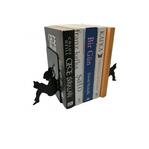 RİSİNGMABER Dekoratif Kitap Okuyan Kız Figürlü Metal Kitap Tutucu 2'li paket(Kitap Ayracı Hediyeli) - 3