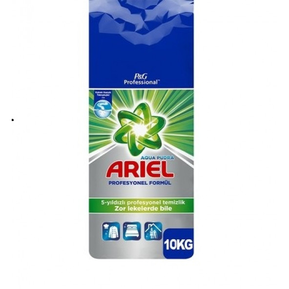 Ariel 10 kg Beyazlar İçin Toz Deterjan Aqua Pudra 60 Üstü Yıkama - 1