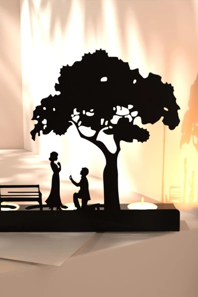 RİSİNGMABER Dekoratif Romantik Tasarımlı Metal Mumluk Şamdan - 3