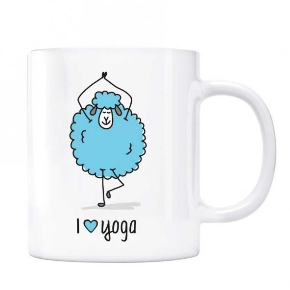 I Love Yoga Kupa Bardak - Kuzu Mavi Renk
