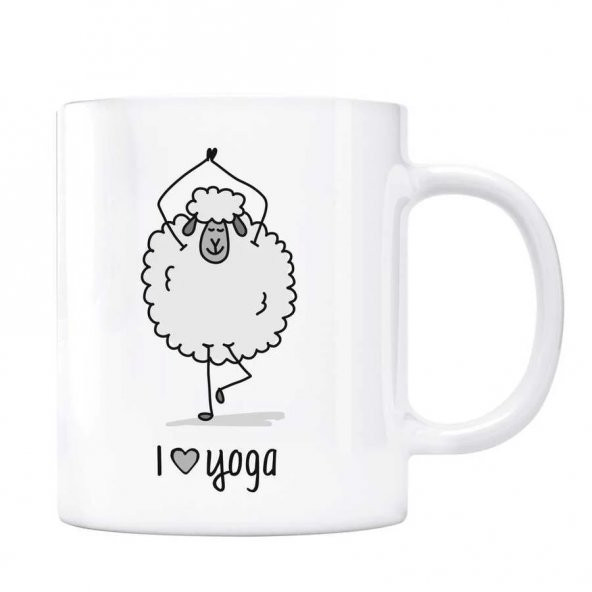 I Love Yoga Kupa Bardak - Kuzu Gri Renk