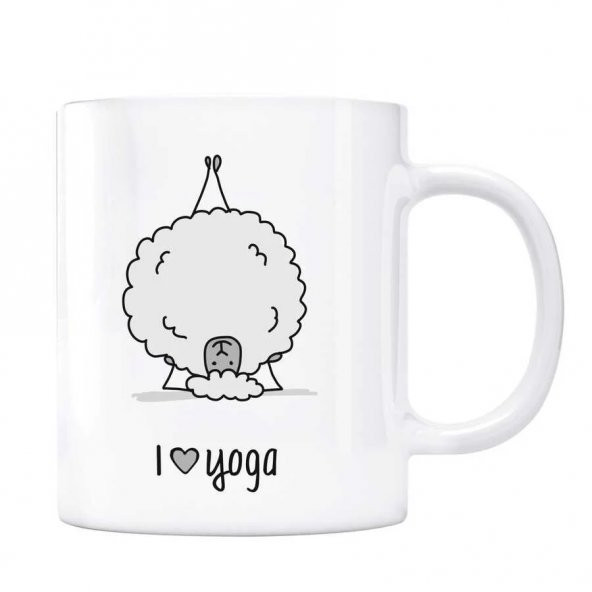 I Love Yoga Kupa Bardak - Kuzu Gri Renk - 2